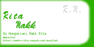 rita makk business card